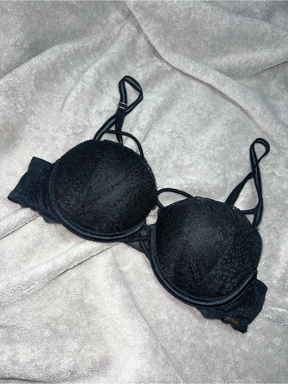 Victoria’s Secret PINK Date Push-Up Bra - Black Lace, Size 34B